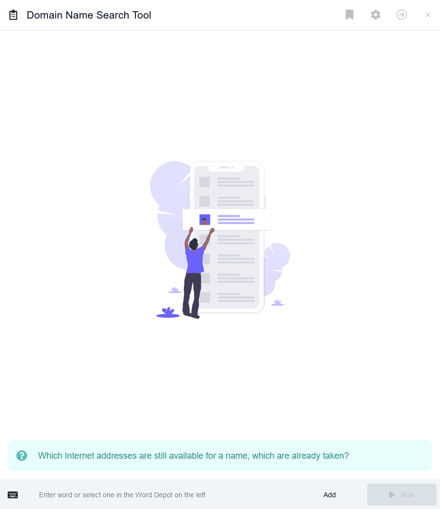 Domain extensions selection Domain extensions selection